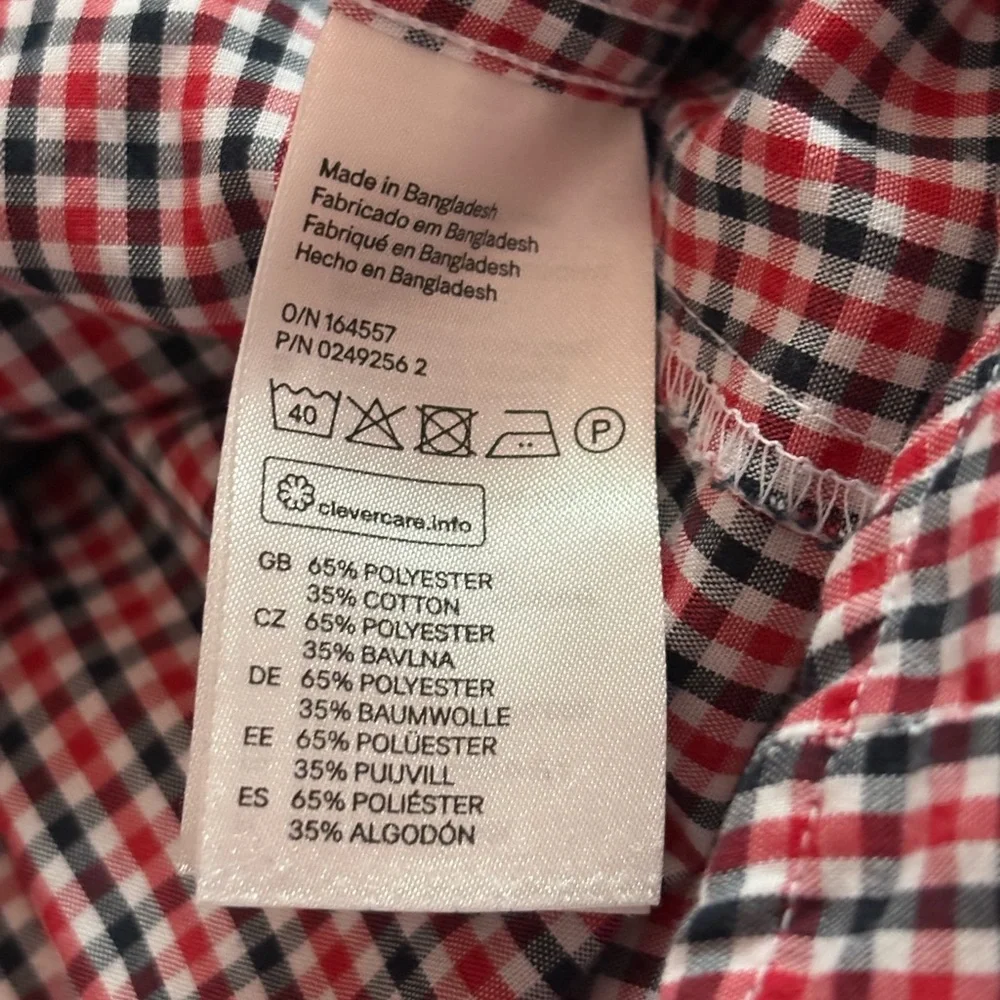 H&M Slimfit Easy Iron Micro Plaid Long Sleeve Button Down Shirt - Picture 4 of 6